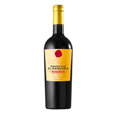 Der Primitivo di Manduria Carlo Scala Riserva ist ein Musterbeispiel für die autochthone Rebsorte Primitivo, die für ihren kraftvollen und intensiven Charakter bekannt ist.